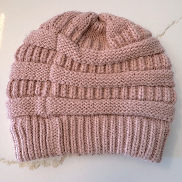 C.C Pink Knit Beanie - Picture 2 of 2